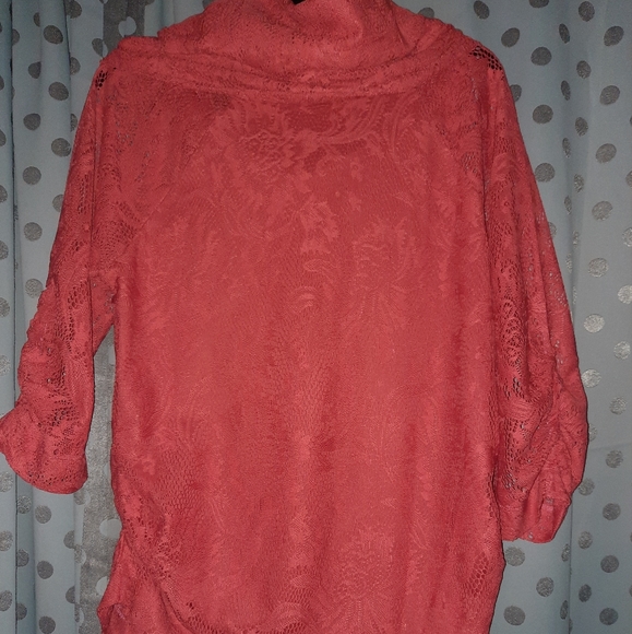 Simonton Ruched Lace Top M - Picture 2 of 9